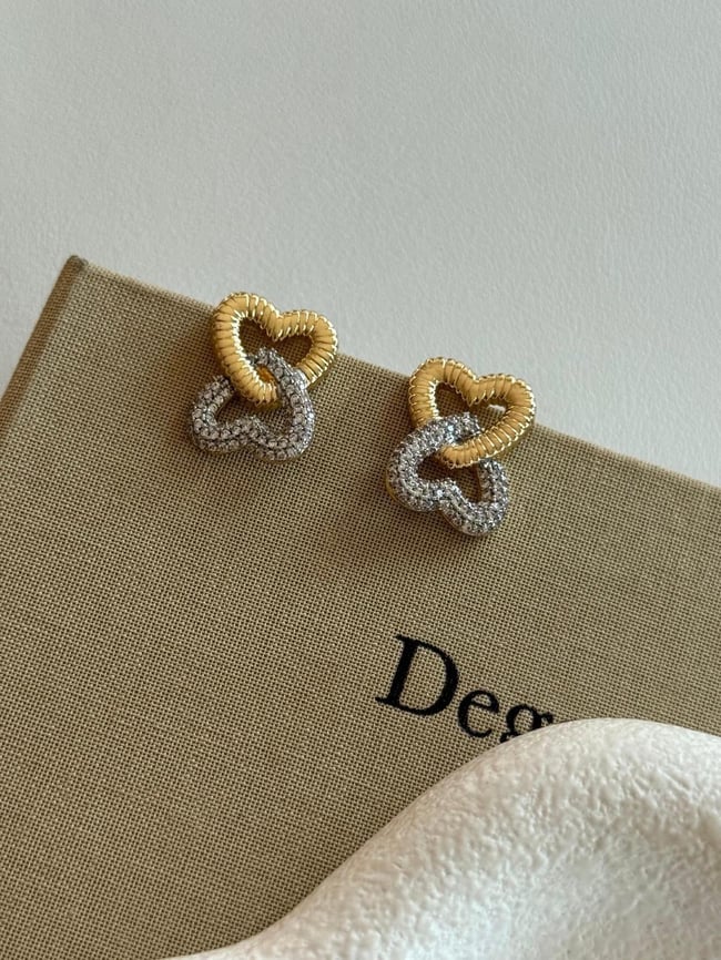 Love Knot 14 Ayar Altın Kaplama Anti Alerjik Çelik Kadın Küpe