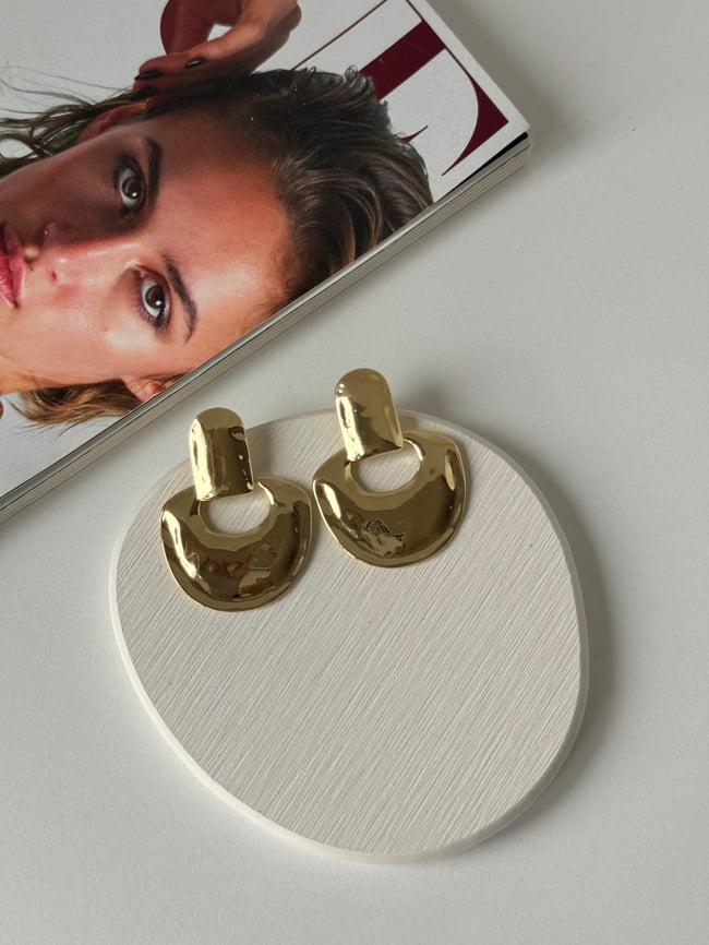 Luna Gold Geometrik Kadın Küpe
