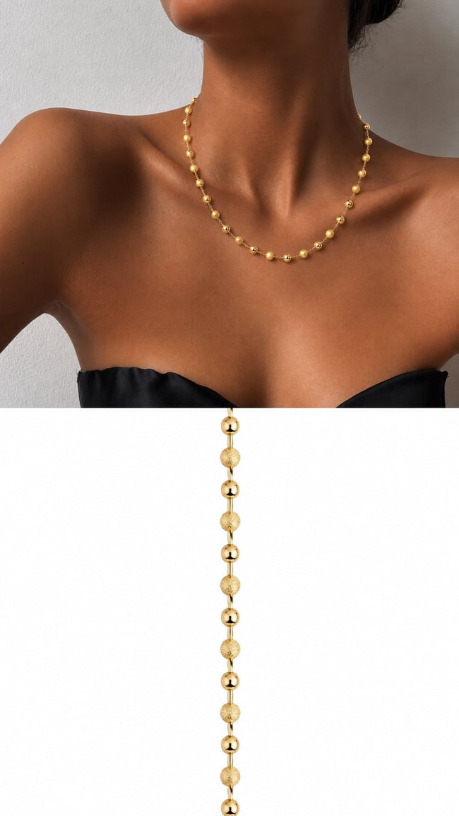 Luna Top Detay Gold Kadın  Kolye