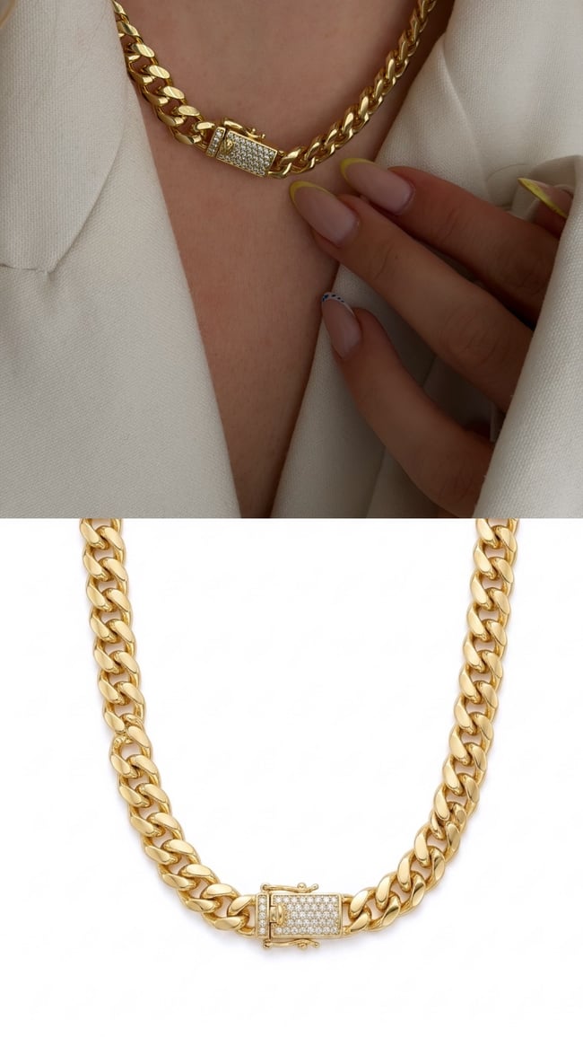 Luxe Kilit Zincir Kadın Kolye
