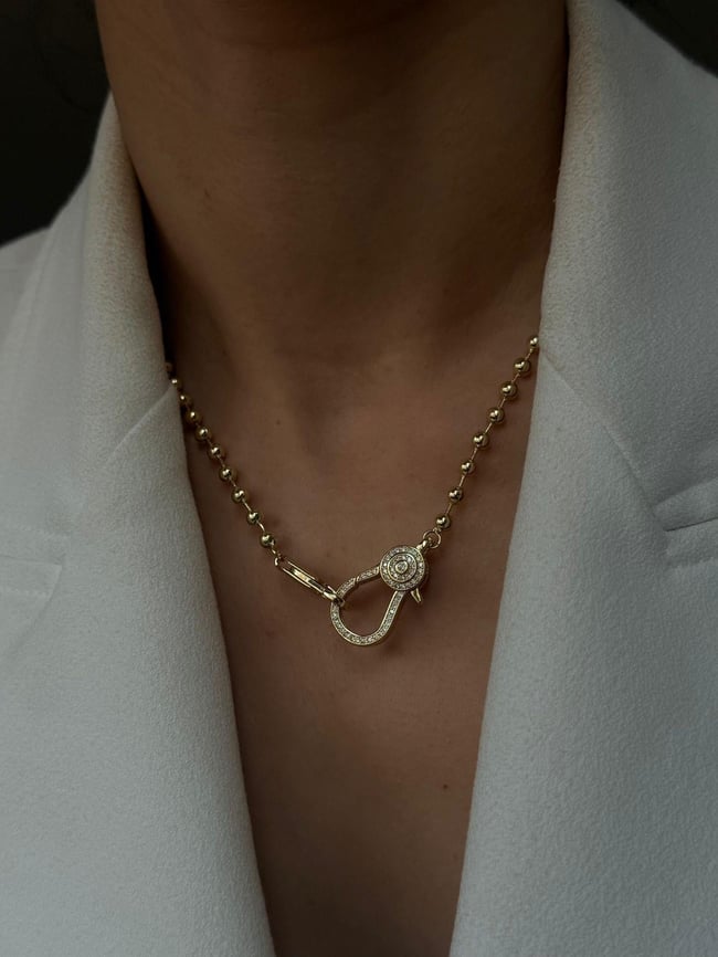 Modern Kilit Tasarım Gold Kolye