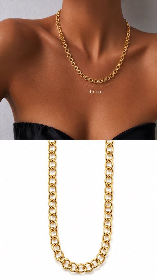 Monaco Gold Chain Kadın Kolye
