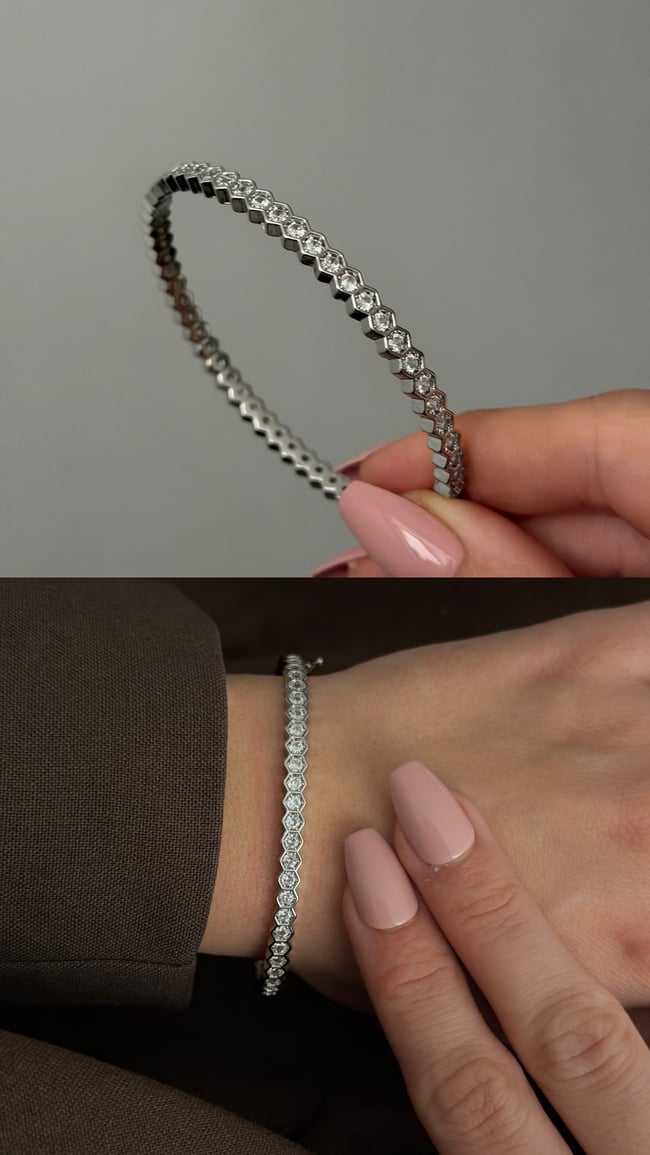 Petek Silver Işıltı Kadın Bileklik