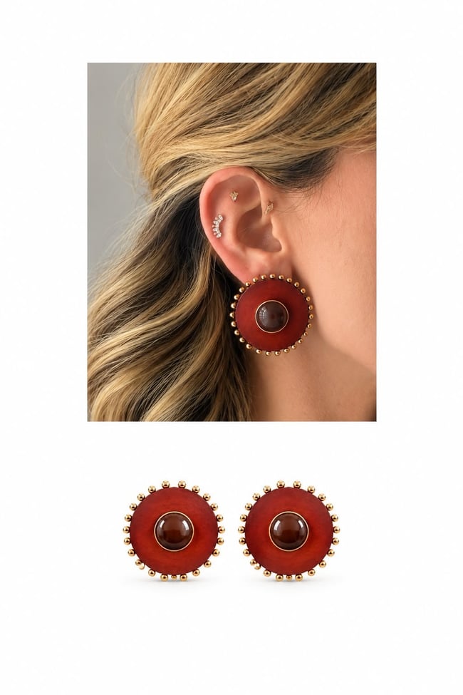 Ruby Amber Gold Küpe