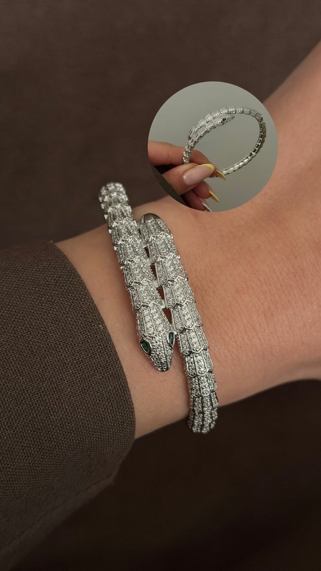 Serpente Luxe Silver Kadın Bileklik kelepçe 