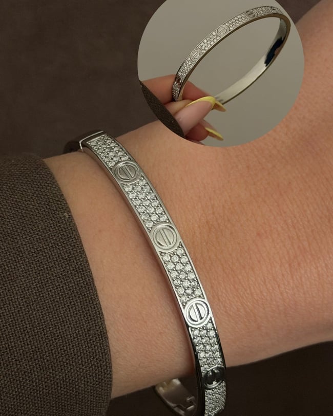 Zirkon Taşlı Silver Bileklik