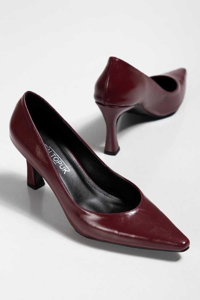 Bordo Kadın Topuklu Ayakkabı Stiletto