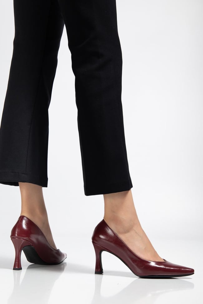 Bordo Kadın Topuklu Ayakkabı Stiletto