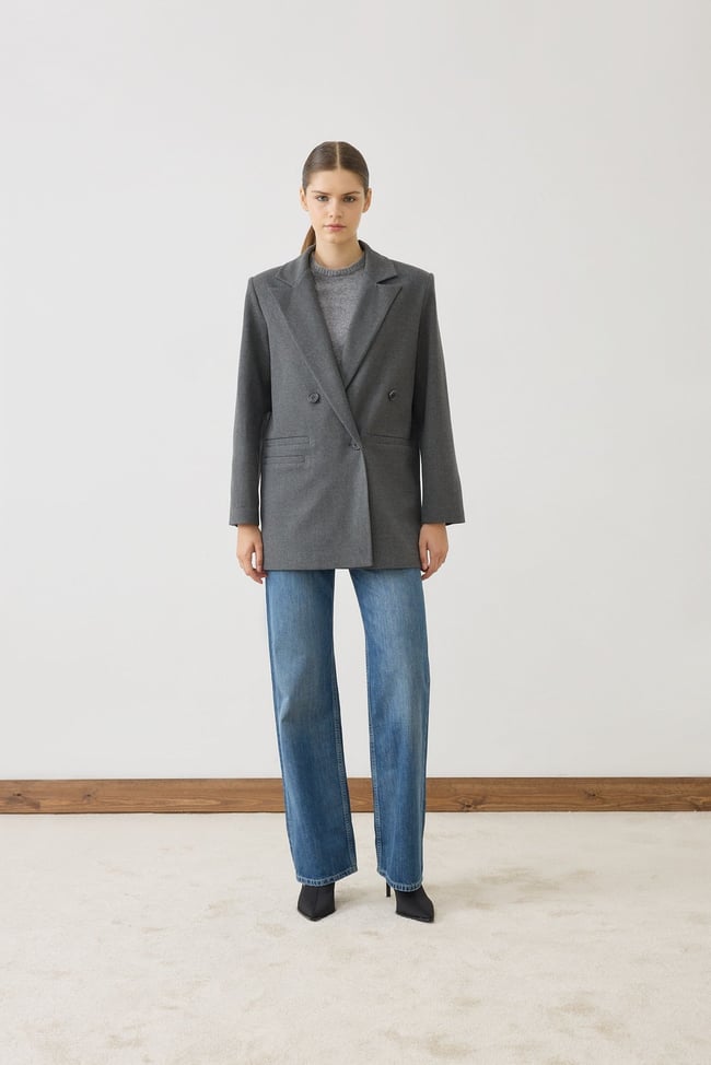 DAPHNE DOKULU BLAZER CEKET