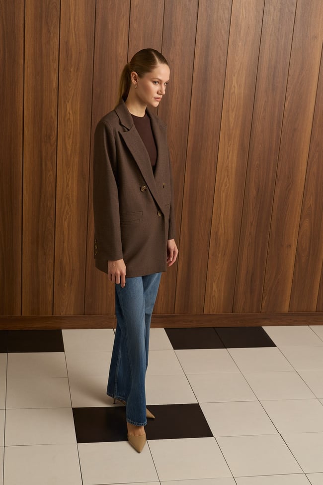 DAPHNE DOKULU BLAZER CEKET