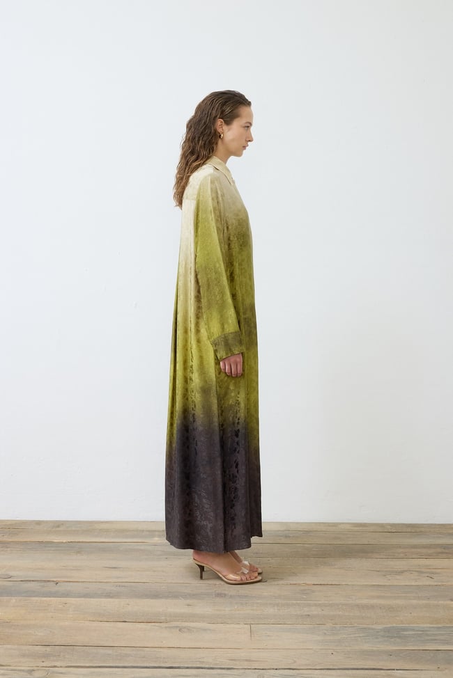 DEGRADE RAYON VİSKON GÖMLEK ELBİSE
