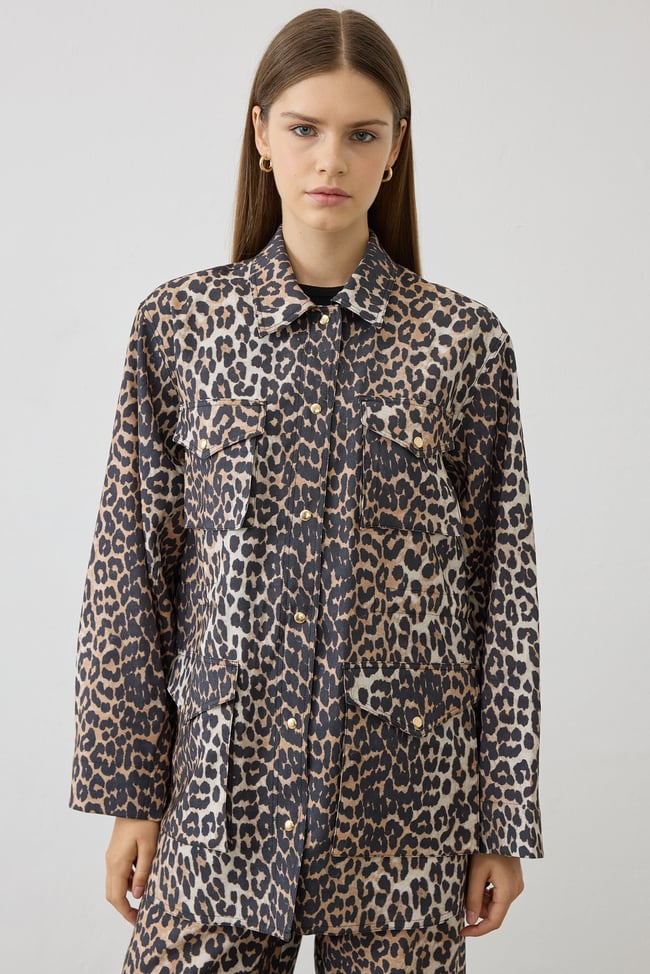 LEOPAR DESEN CEPLİ PANTOLONLU TAKIM