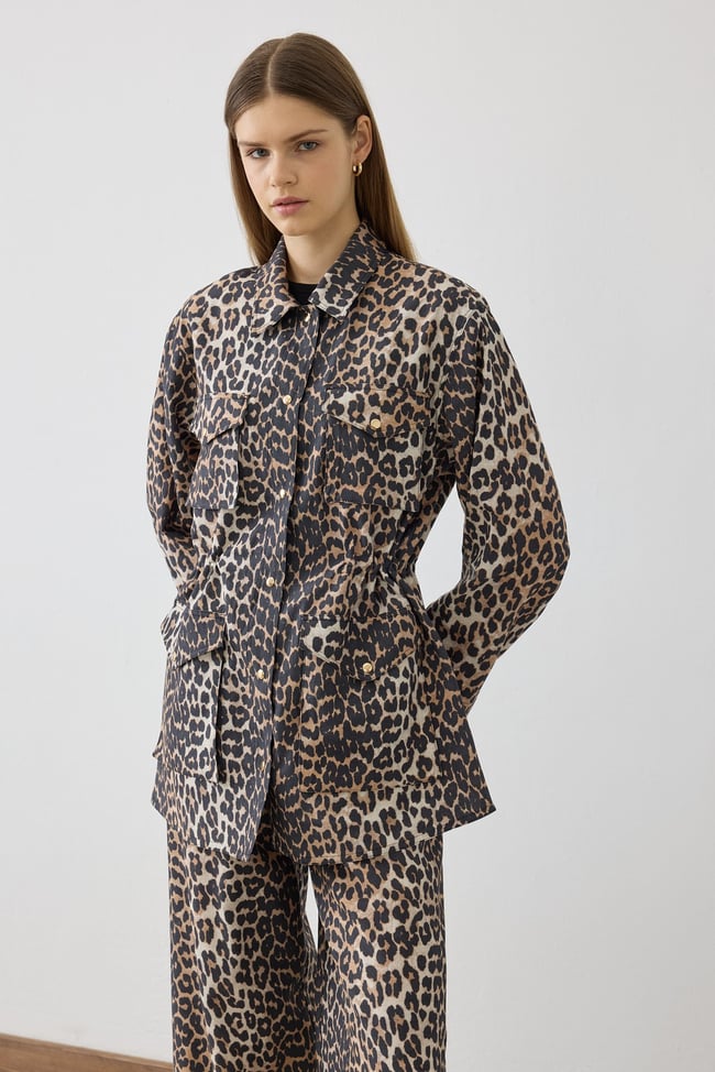 LEOPAR DESEN CEPLİ PANTOLONLU TAKIM