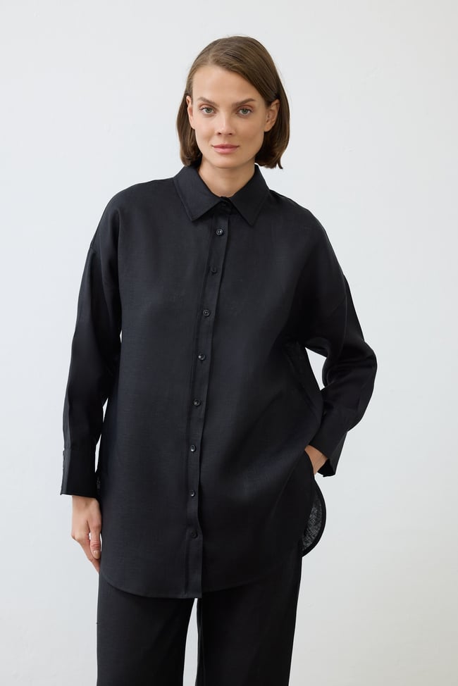 NATURAL %100 KETEN PANTOLONLU TAKIM