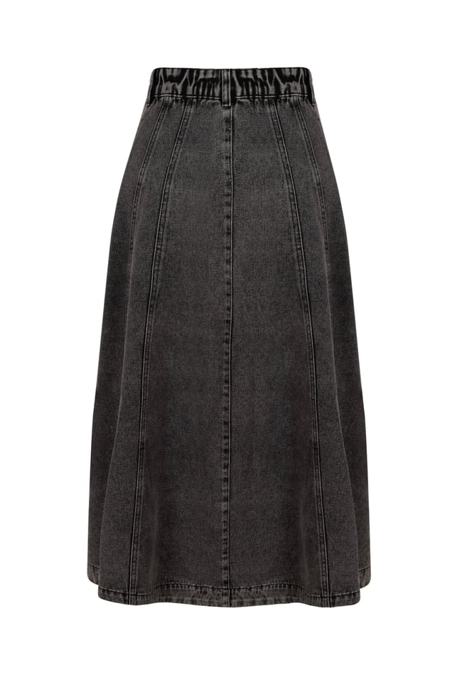 PARÇALI DENIM KOT ETEK