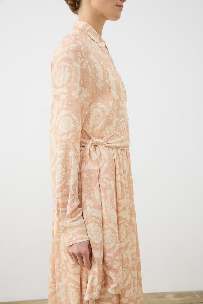 PASTEL DESEN VİSKON RAYON GÖMLEK ELBİSE