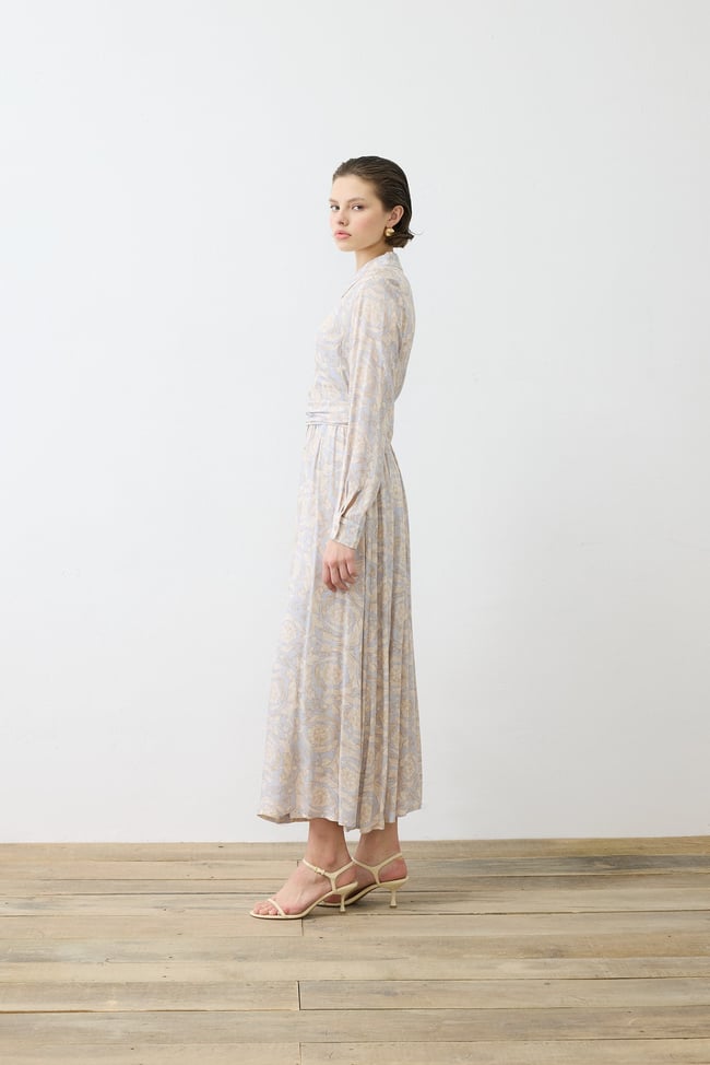 PASTEL DESEN VİSKON RAYON GÖMLEK ELBİSE