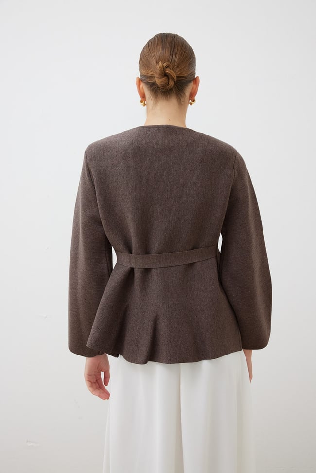 VERA ÇELİK ÖRME PEPLUM HIRKA