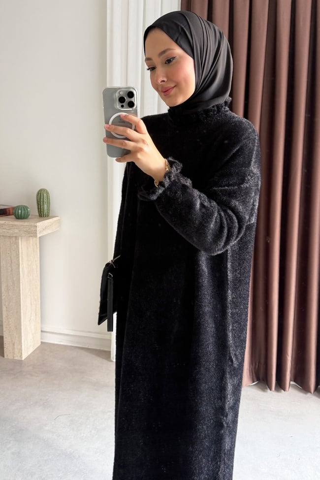 Angora Elbise - Siyah