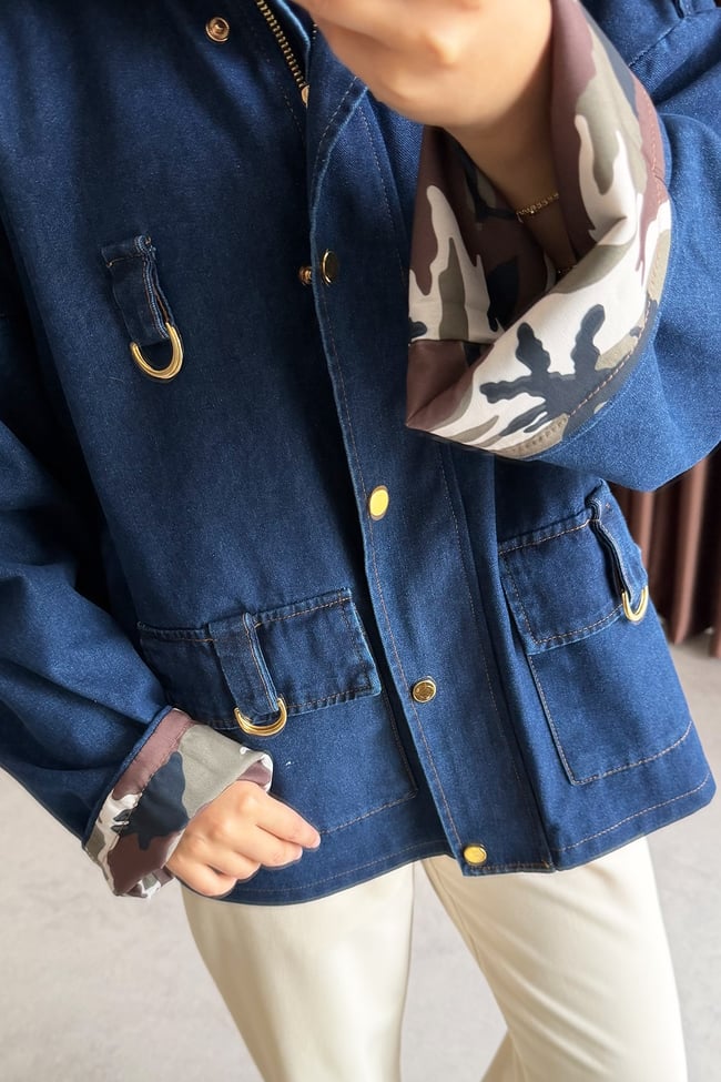 Astarlı Denim Ceket - Koyu Kot