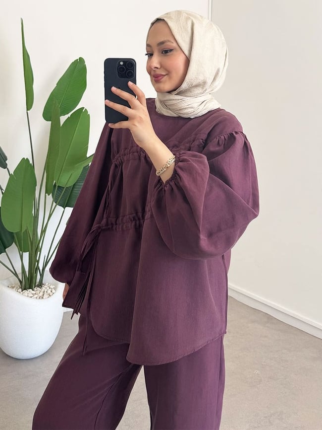 Bagcıklı Modal Takım - Bordo