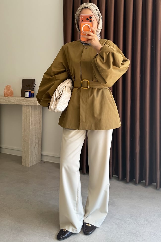 Balon Kol Ceket - Olive