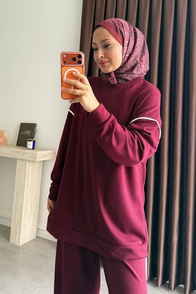 Biyeli Oyşh Takım - Bordo