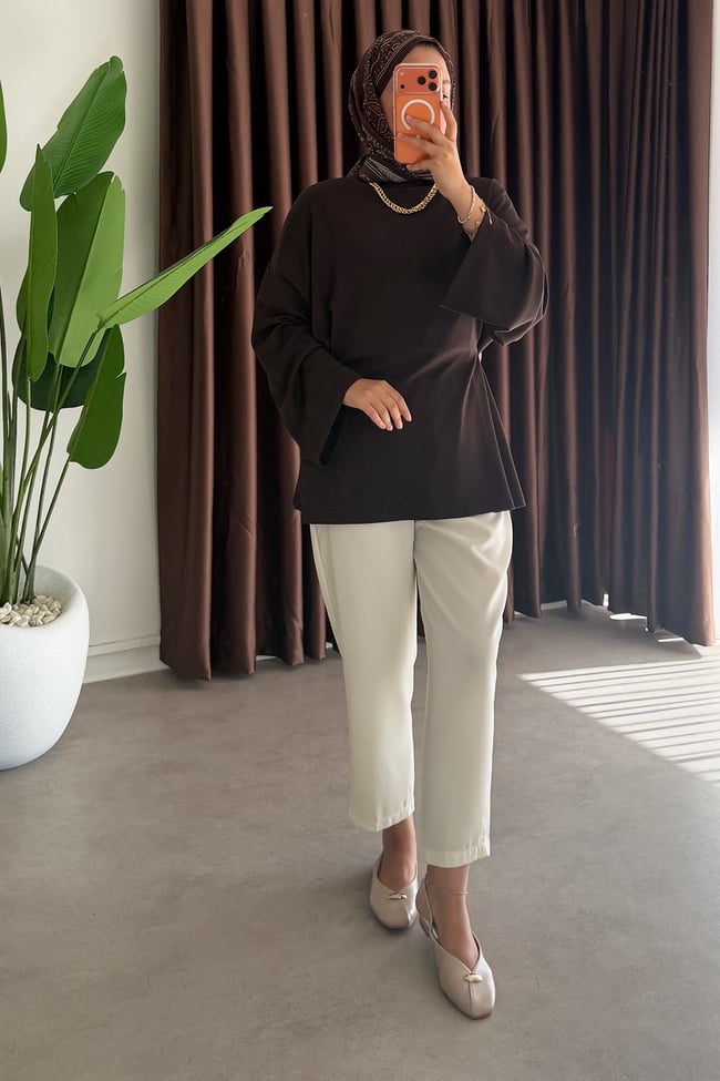Biyeli Oysh Tunik - Kahverengi