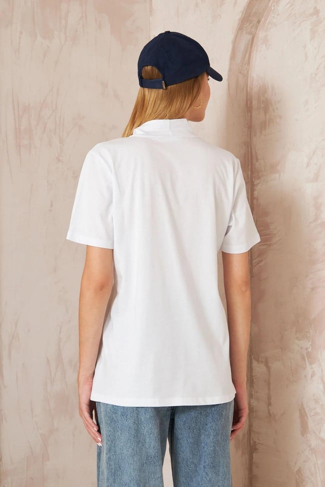Bogazlı Kısa Kol T-shirt 4-6690 - BEYAZ
