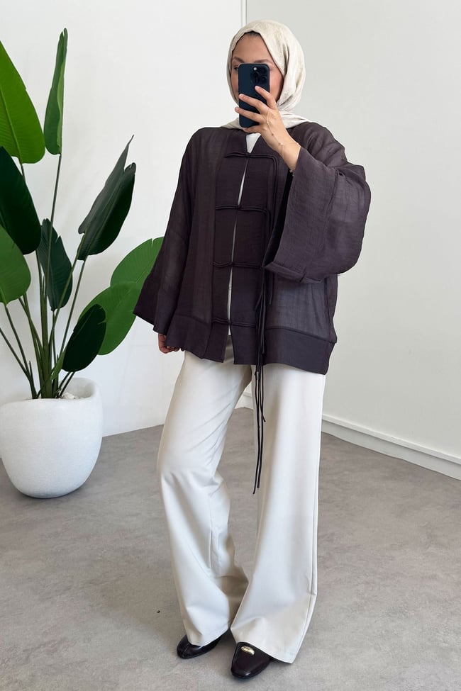 Kimono Ceket - Kahverengi