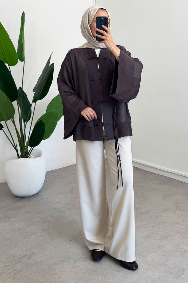 Kimono Ceket - Kahverengi