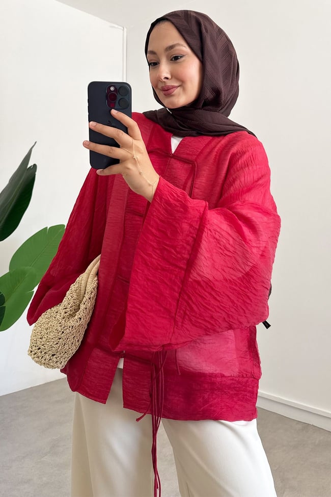 Kimono Ceket - Kırmızı