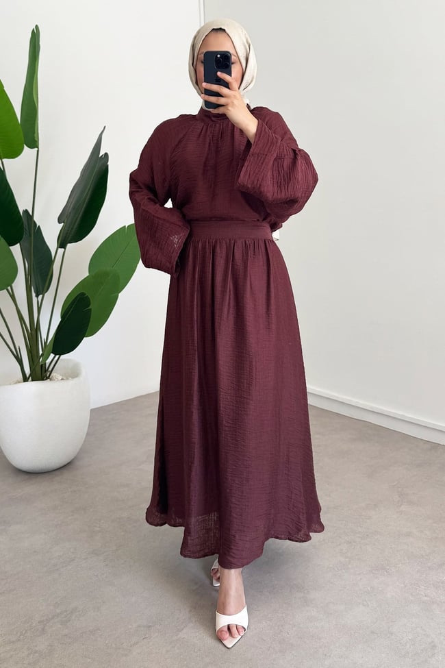 Lena Etekli Takım - Bordo