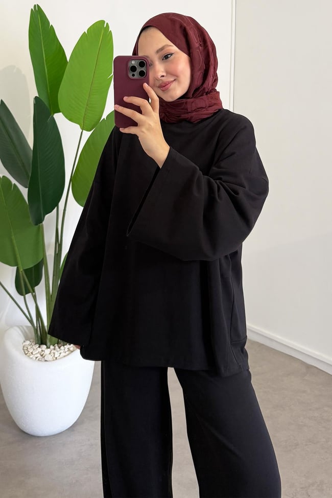 Oversize Basıc Takım - Siyah