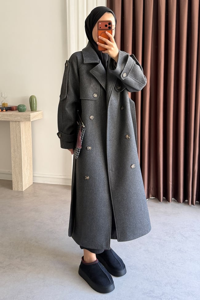Oversize Kaşe Kaban - Antrast
