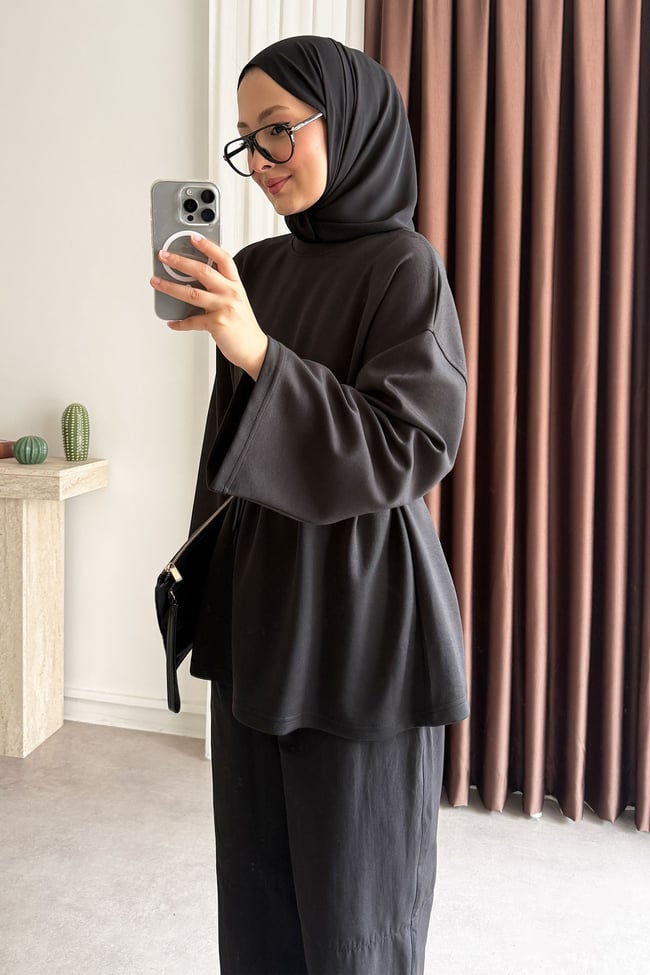 Oversize  Oysh Tunik - Siyah