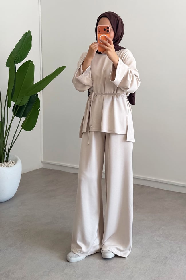 Oversize Oyşo Takım - Bej