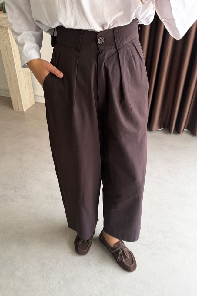 Oversize Pantolon - Kahverengi
