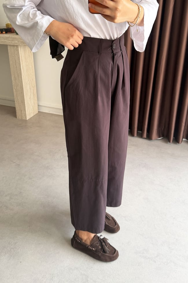 Oversize Pantolon - Kahverengi