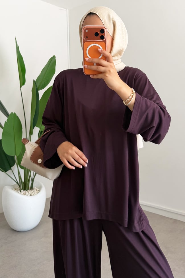 Oysh Pantolonlu Takım - Bordo