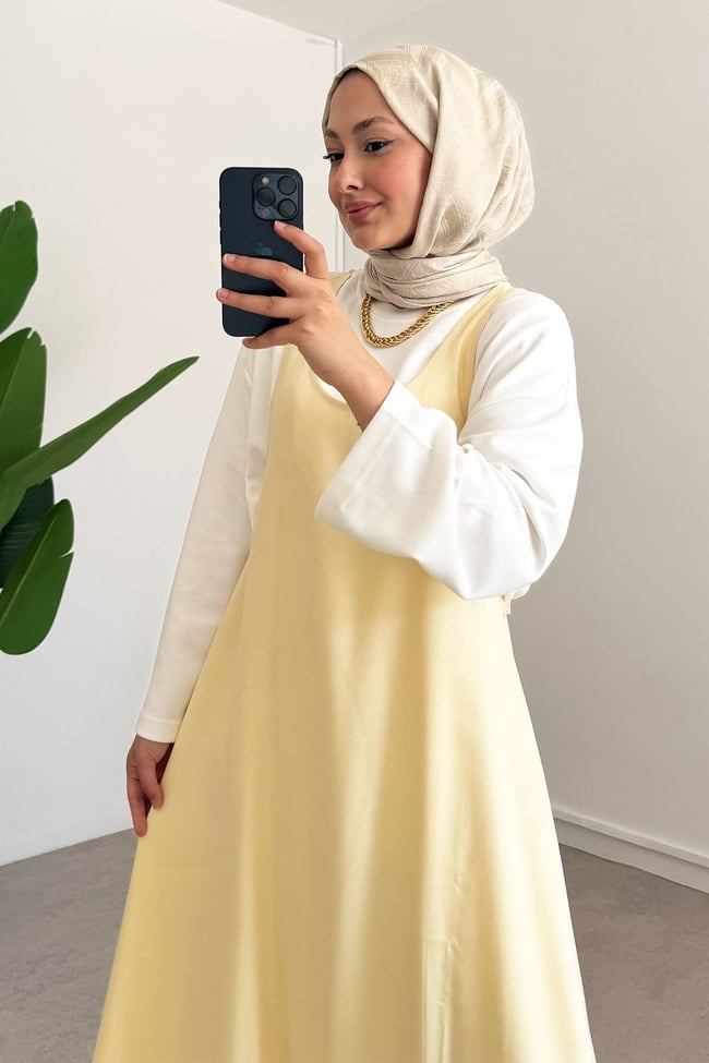 Tunik Jile Elbise - Sarı