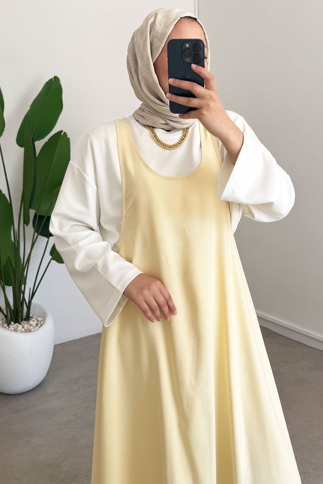 Tunik Jile Elbise - Sarı