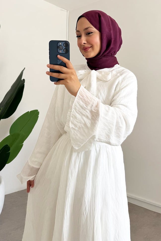 Yaka Baglama Takım - Beyaz