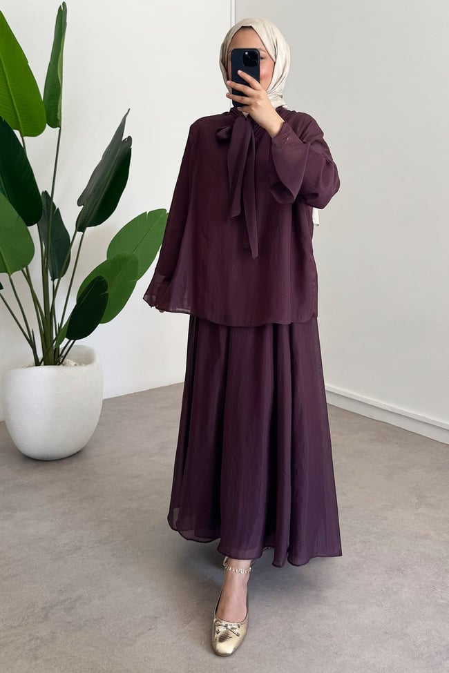 Yaka Baglama Takım - Bordo