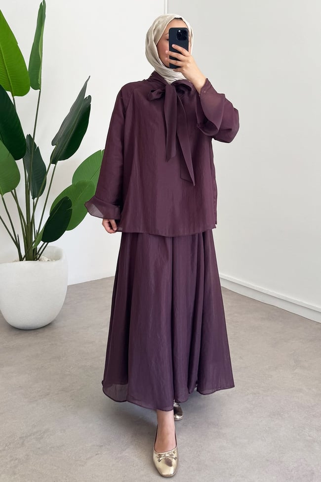 Yaka Baglama Takım - Bordo