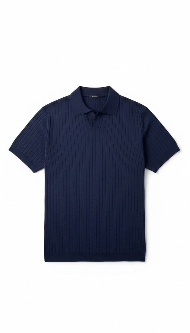 Çizgi Desenli Polo Yaka Tişört