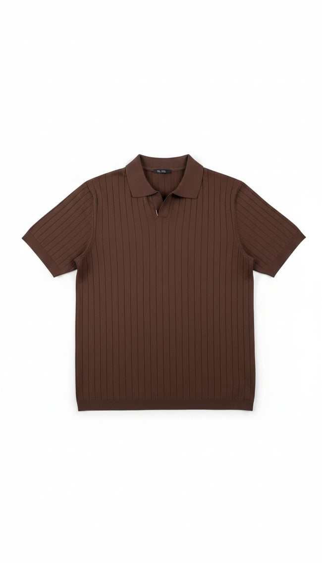 Çizgi Desenli Polo Yaka Tişört