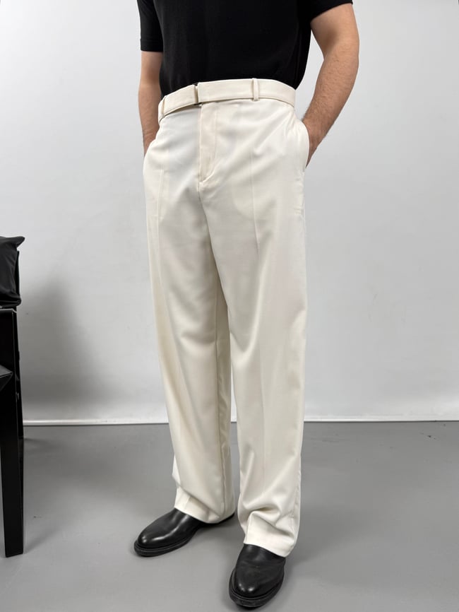 KEMERLİ DÖKÜMLÜ PANTOLON