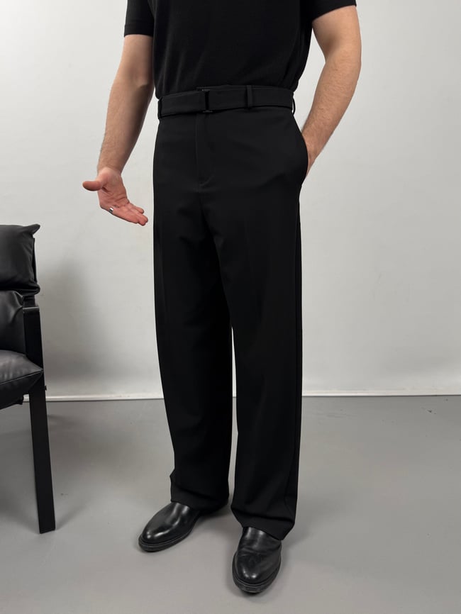 KEMERLİ DÖKÜMLÜ PANTOLON