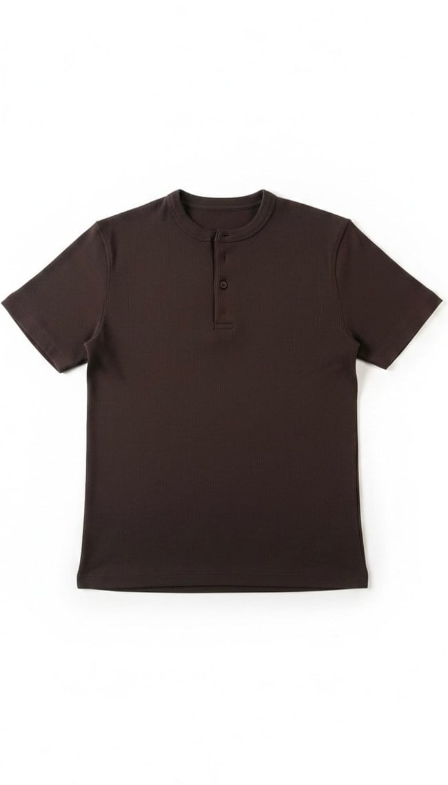 Ribanalı Henley Yaka Tişört